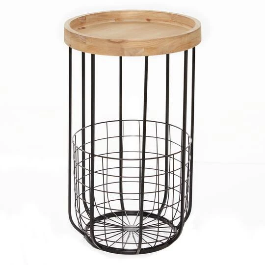 16" Black Industrial Compact Accent Table 8 16" Black Industrial Compact Accent Table - Image 6
