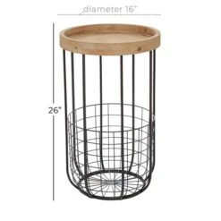 16" Black Industrial Compact Accent Table 16 16" Black Industrial Compact Accent Table -Michaels Decor Sale D400156S 6