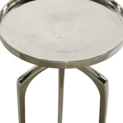 13" Contemporary Round Silver Raised Edge Accent Table -Michaels Decor Sale D400159S 4