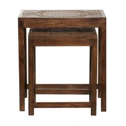 24" Brown Mango Wood Eclectic Accent Table -Michaels Decor Sale D400162S 3