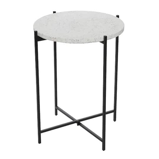 24" Black Contemporary Terrazzo Accent Table 5 24" Black Contemporary Terrazzo Accent Table - Image 3