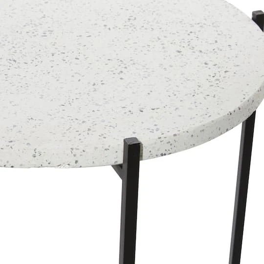 24" Black Contemporary Terrazzo Accent Table 6 24" Black Contemporary Terrazzo Accent Table - Image 4