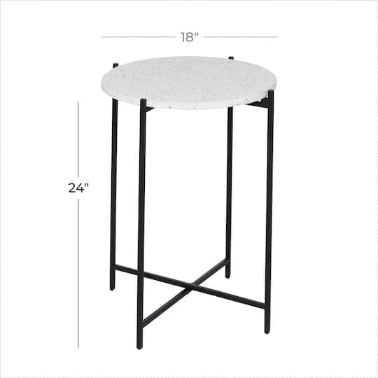 24" Black Contemporary Terrazzo Accent Table 8 24" Black Contemporary Terrazzo Accent Table - Image 6