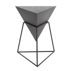 Gray Metal & Wood Modern Accent Table