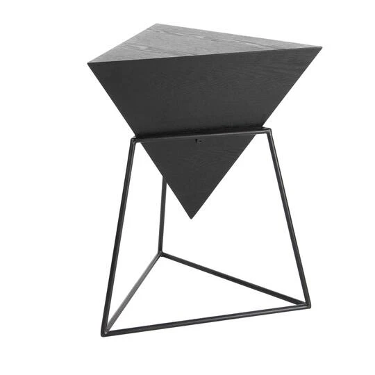 Gray Metal & Wood Modern Accent Table 5 Gray Metal & Wood Modern Accent Table - Image 3