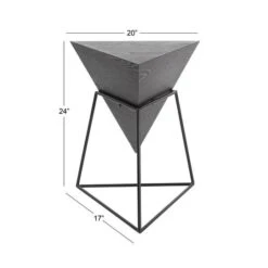 Gray Metal & Wood Modern Accent Table 18 Gray Metal & Wood Modern Accent Table -Michaels Decor Sale D400202S 7