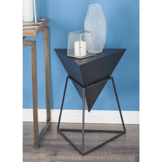 Gray Metal & Wood Modern Accent Table 11 Gray Metal & Wood Modern Accent Table - Image 9