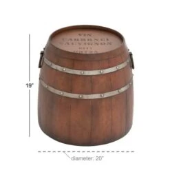 Brown Iron Farmhouse Accent Table, 19" X 20" X 20" -Michaels Decor Sale D400241S 4