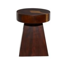 Brown Wood Contemporary Accent Table, 20" X 16" X 16" -Michaels Decor Sale D400243S 3