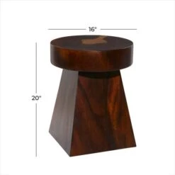 Brown Wood Contemporary Accent Table, 20" X 16" X 16" -Michaels Decor Sale D400243S 6
