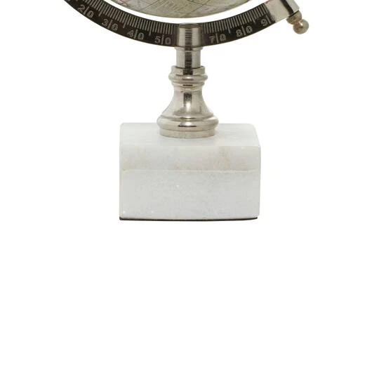 11" White Ceramic & Metal Contemporary Globe 9 11" White Ceramic & Metal Contemporary Globe - Image 7