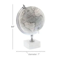 11" White Ceramic & Metal Contemporary Globe 18 11" White Ceramic & Metal Contemporary Globe -Michaels Decor Sale D400285S 7