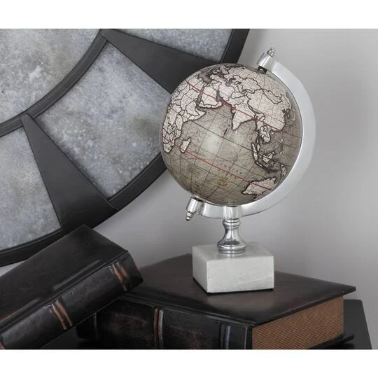 11" White Ceramic & Metal Contemporary Globe 11 11" White Ceramic & Metal Contemporary Globe - Image 9