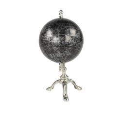 12" Rustic Black Globe With Silver Aluminum Stand -Michaels Decor Sale D400300S 2
