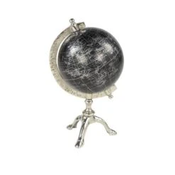 12" Rustic Black Globe With Silver Aluminum Stand -Michaels Decor Sale D400300S 3