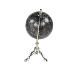 12" Rustic Black Globe With Silver Aluminum Stand -Michaels Decor Sale D400300S 4