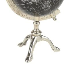 12" Rustic Black Globe With Silver Aluminum Stand -Michaels Decor Sale D400300S 5