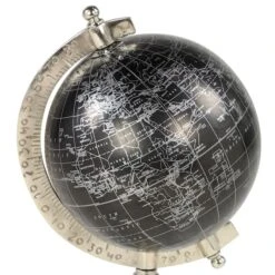 12" Rustic Black Globe With Silver Aluminum Stand -Michaels Decor Sale D400300S 6