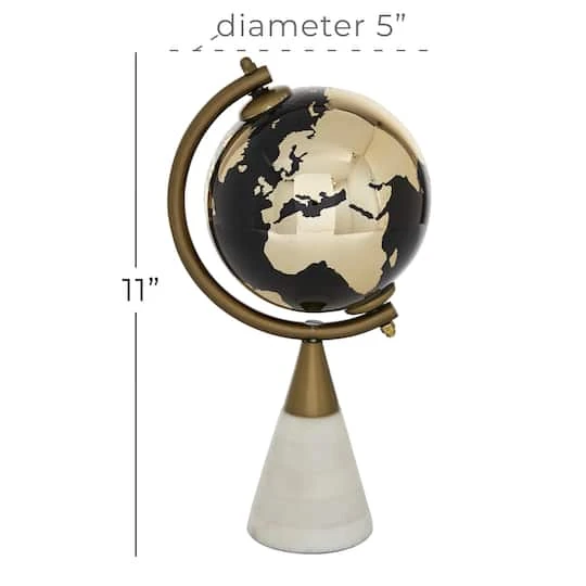 11" Gold Ceramic Modern Globe 9 11" Gold Ceramic Modern Globe - Image 7