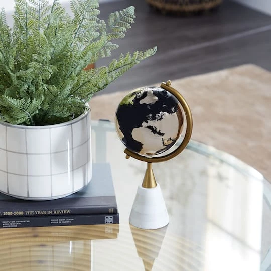 11" Gold Ceramic Modern Globe 10 11" Gold Ceramic Modern Globe - Image 8