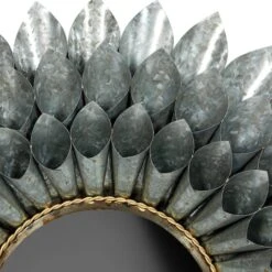 32" Gray Contemporary Galvanized Metal Wall Mirror -Michaels Decor Sale D400346S 3