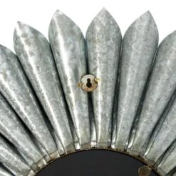 32" Gray Contemporary Galvanized Metal Wall Mirror -Michaels Decor Sale D400346S 4