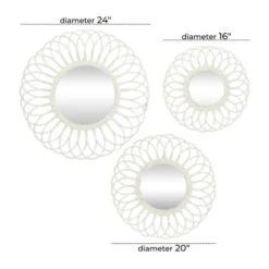 White Woven Rattan Round Wall Mirrors Set -Michaels Decor Sale D400366S 6
