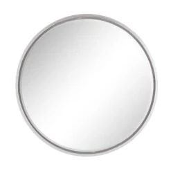 30" Silver Contemporary Metal Wall Mirror