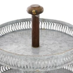 Silver Iron Farmhouse 2 Tier Tray Stand 13 Silver Iron Farmhouse 2 Tier Tray Stand -Michaels Decor Sale D401706S 4