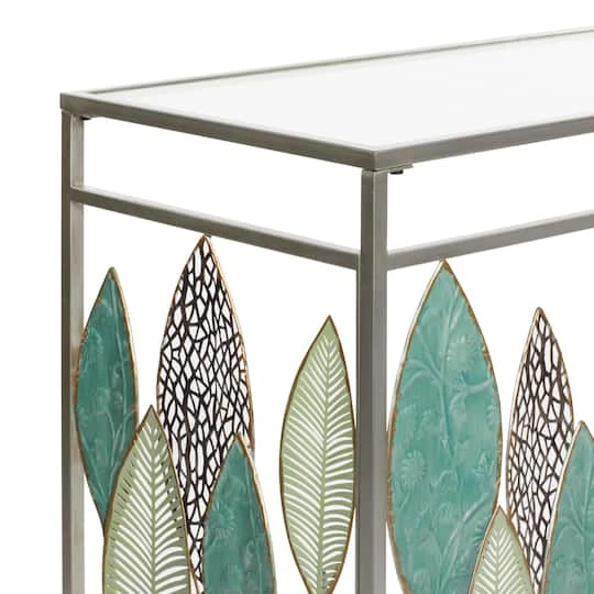 Silver Metal Contemporary Console Table 30" X 44" X 15" 6 Silver Metal Contemporary Console Table 30" X 44" X 15" - Image 4
