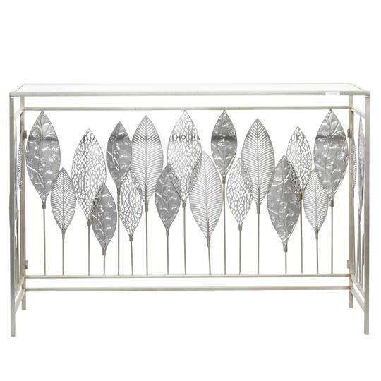 Silver Metal Contemporary Console Table 30" X 44" X 15" 8 Silver Metal Contemporary Console Table 30" X 44" X 15" - Image 6
