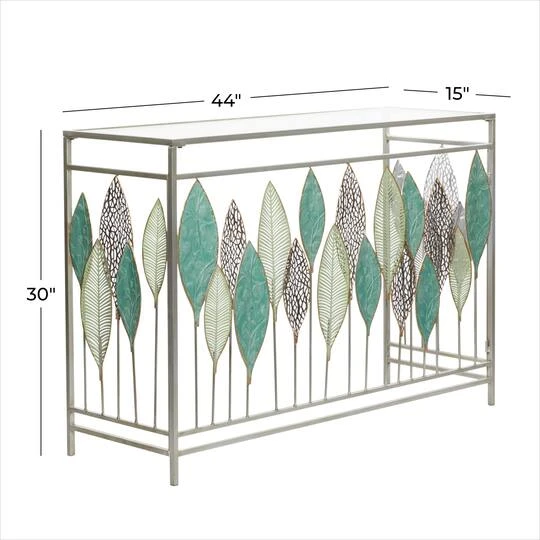 Silver Metal Contemporary Console Table 30" X 44" X 15" 9 Silver Metal Contemporary Console Table 30" X 44" X 15" - Image 7