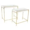 Set Of 2 Gold Metal Contemporary Console Table, 22", 20" 1 Set Of 2 Gold Metal Contemporary Console Table, 22", 20" -Michaels Decor Sale D401817S 1