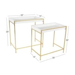 Set Of 2 Gold Metal Contemporary Console Table, 22", 20" -Michaels Decor Sale D401817S 7