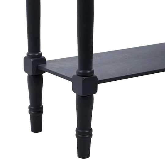 Black Traditional Wood Console Table, 32" X 32" 7 Black Traditional Wood Console Table, 32" X 32" - Image 5