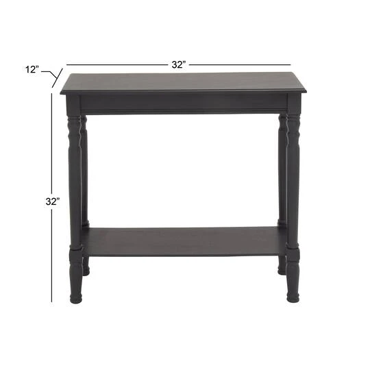 Black Traditional Wood Console Table, 32" X 32" 8 Black Traditional Wood Console Table, 32" X 32" - Image 6