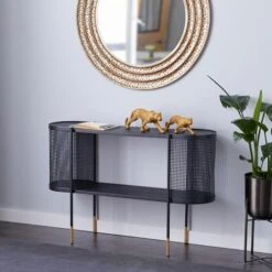 Black Contemporary Metal Console Table, 32" X 47" -Michaels Decor Sale D401843S 7