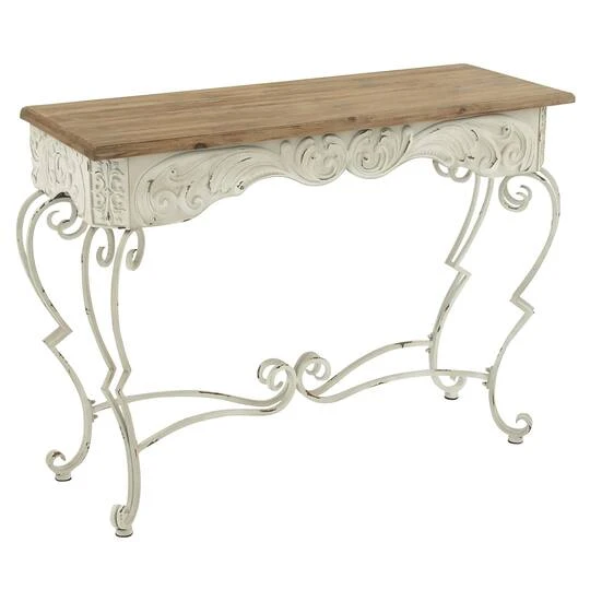 White Farmhouse Metal Console Table, 32" X 42" 5 White Farmhouse Metal Console Table, 32" X 42" - Image 3