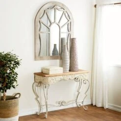 White Farmhouse Metal Console Table, 32" X 42" 15 White Farmhouse Metal Console Table, 32" X 42" -Michaels Decor Sale D401844S 6
