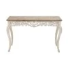 White Farmhouse Wood Console Table, 30" X 46"