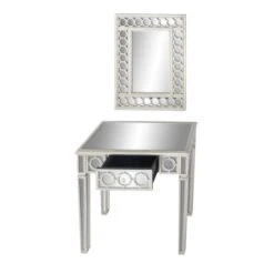 Set Of 2 Grey Wood Glam Console Table, 31" X 31" -Michaels Decor Sale D401865S 7