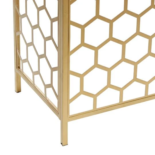 Gold Metal Contemporary Console Table 30" X 42" X 14" 8 Gold Metal Contemporary Console Table 30" X 42" X 14" - Image 6