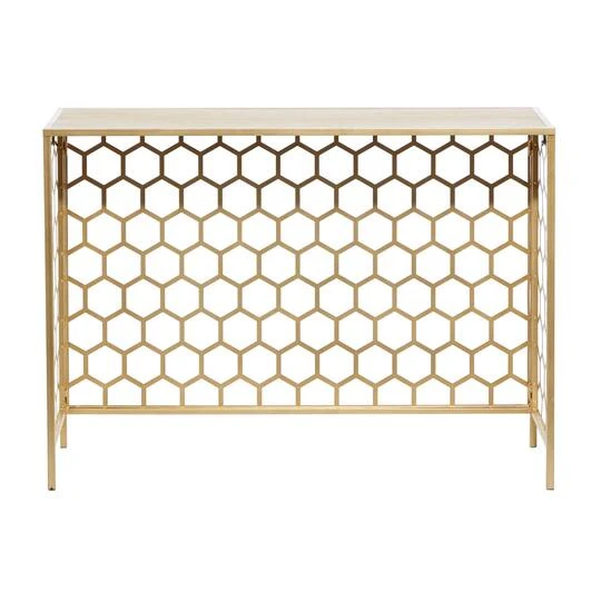 Gold Metal Contemporary Console Table 30" X 42" X 14" 9 Gold Metal Contemporary Console Table 30" X 42" X 14" - Image 7