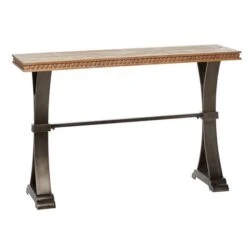 Brown Industrial Wood Console Table, 31" X 51"