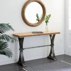 Brown Industrial Wood Console Table, 31" X 51" -Michaels Decor Sale D401877S 7