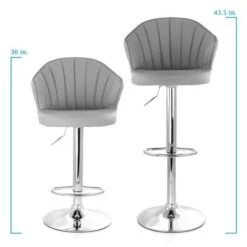 Elama Dark Gray Shell Faux Leather Bar Stool, 2ct. 24 Elama Dark Gray Shell Faux Leather Bar Stool, 2ct. -Michaels Decor Sale D402009S 10