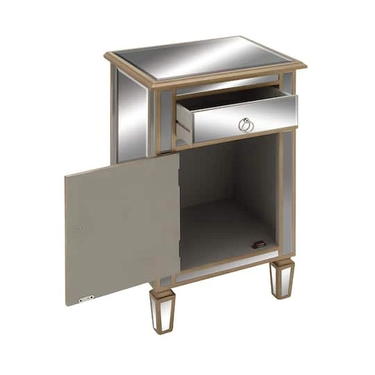 Beige Mirror Glam Cabinet, 30" X 19" X 15" 7 Beige Mirror Glam Cabinet, 30" X 19" X 15" - Image 5