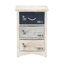 White Wood Coastal Chest, 30" X 19" X 12"