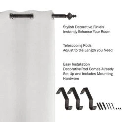 Hastings Home Black Extendable Curtain Rod With Finials -Michaels Decor Sale D404672S 3