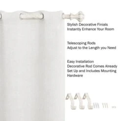 Hastings Home 48"-84" White Extendable Curtain Rod With Knob Finials -Michaels Decor Sale D404673S 3